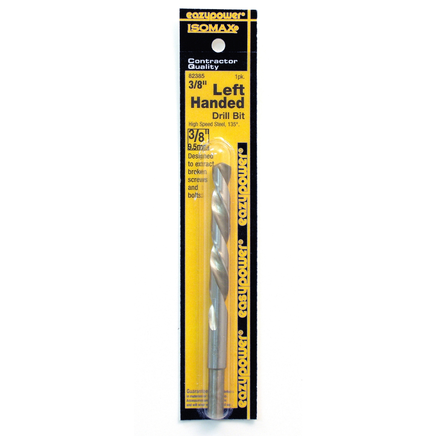 Left Hand Drill Bit, High Speed Steel, 3/8-In.