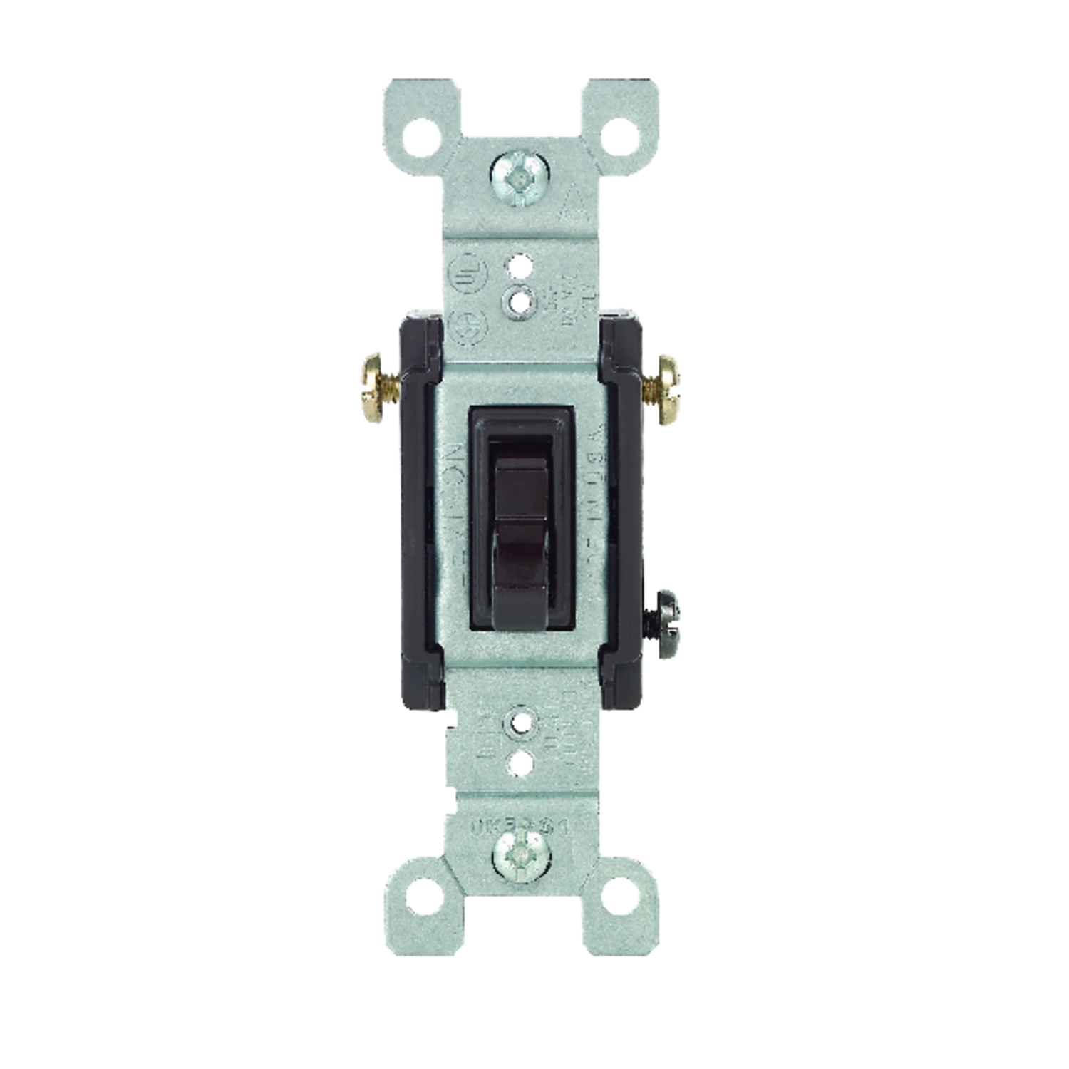 Leviton Non-Grounded Toggle Brown 15A 3-Way Switch