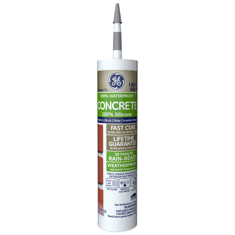 Silicone Ii Light Gray Concrete And Masonry Caulk Sealant 10.1 Oz