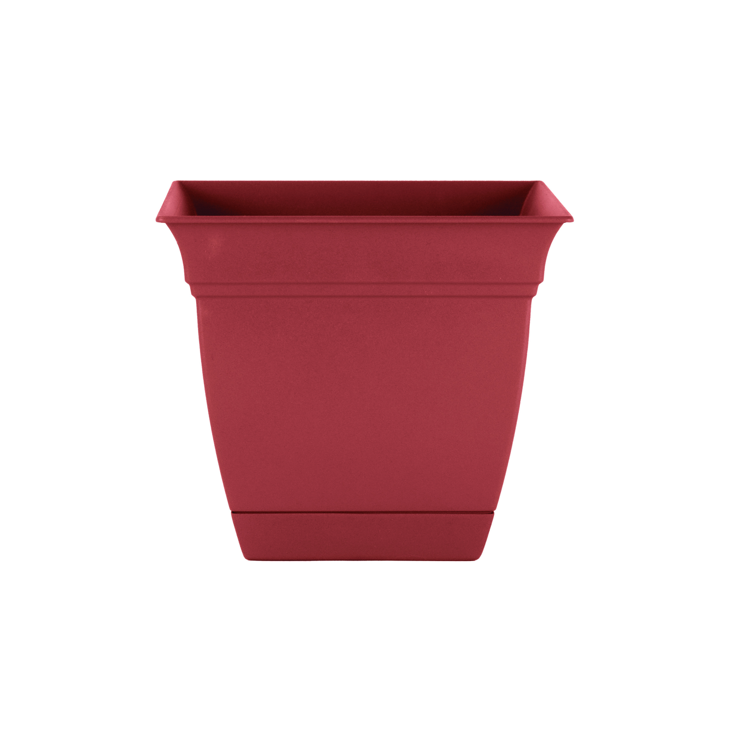 Eclipse 8 In. X 8 In. X 7 In. Resin Clay Planter With Removable Saucer