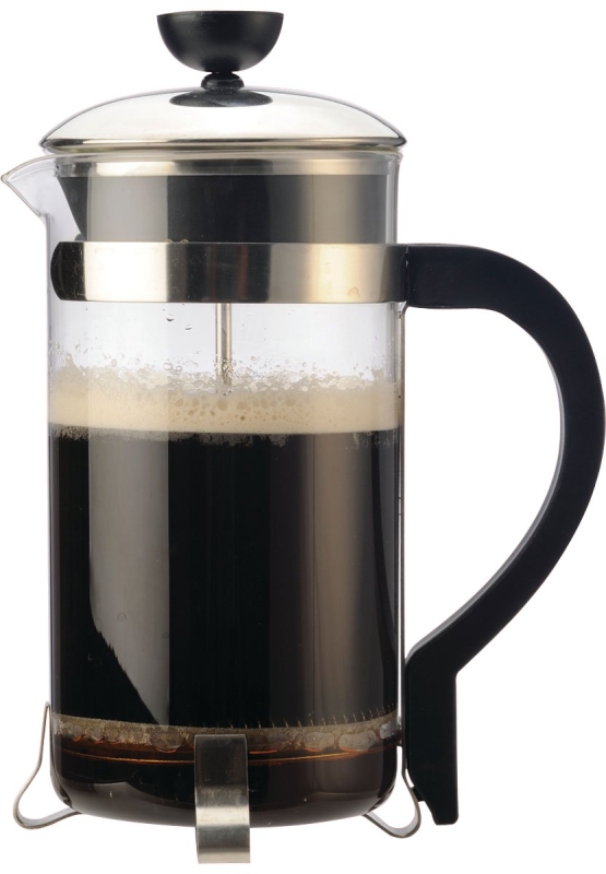 8 Cup Chrome Coffee Press Manual Coffee Maker - Borosilicate Glass & Stainless Steel