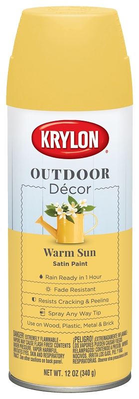 Outdoor Decor Satin Spray Paint 12oz Warm Sun For Outdoor Projects