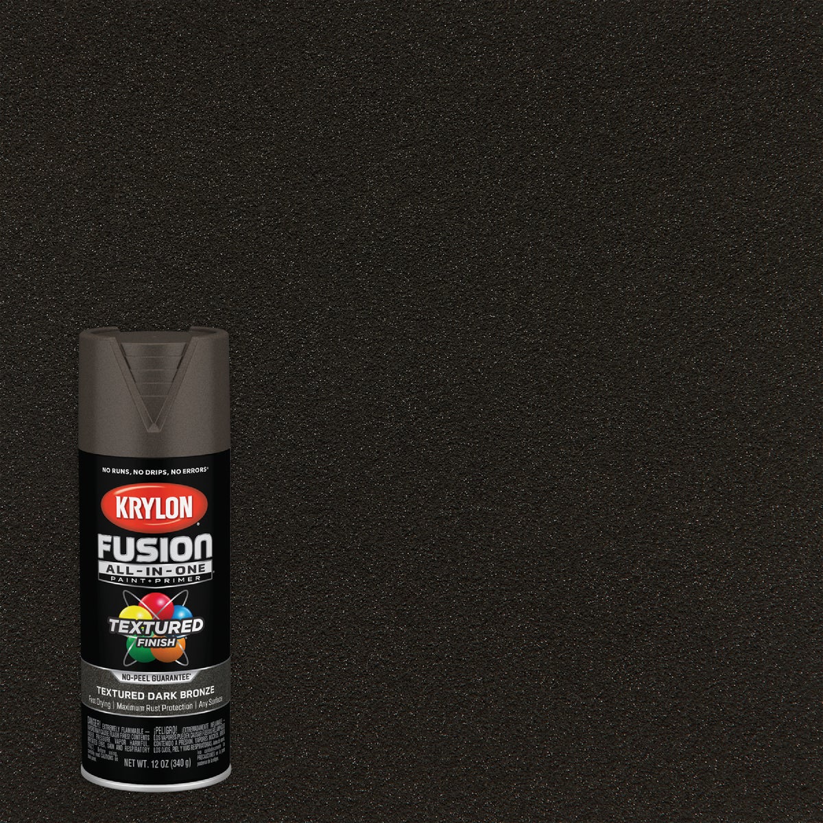 Fusion All-In-One Spray Paint + Primer, Textured Dark Bronze, 12-oz.