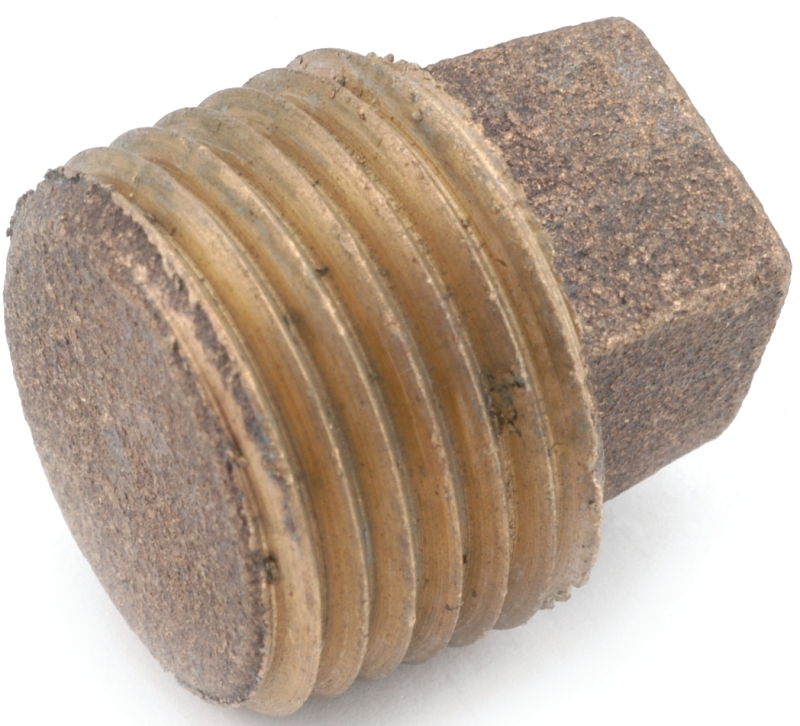 3/8 In. Red Brass Threaded Pipe Plug, Lead Free, Solid Cast