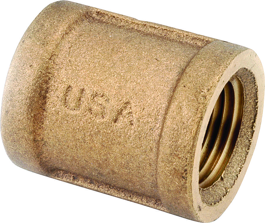 Pipe Coupling, Lead Free Rough Brass, 3/4 In.