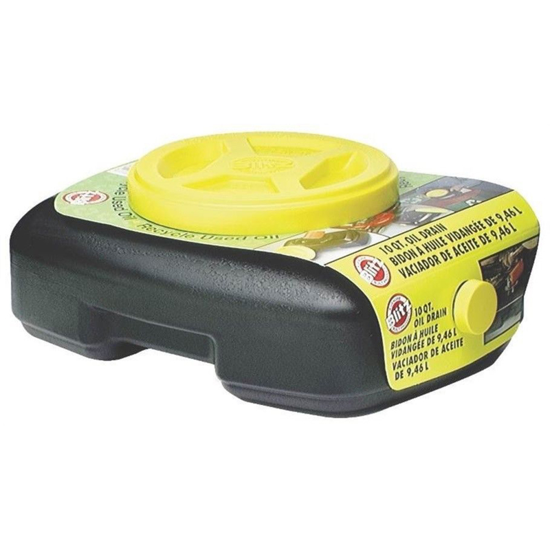 Super Duty 10 Quart Black Polyethylene Oil Drain Pan - Leak Proof Design