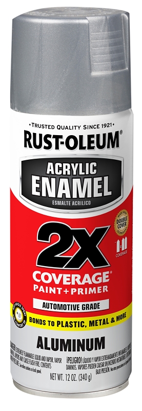 Rust-Oleum Acrylic Enamel 2X Aluminum Spray Paint and Primer in 1, 11 oz