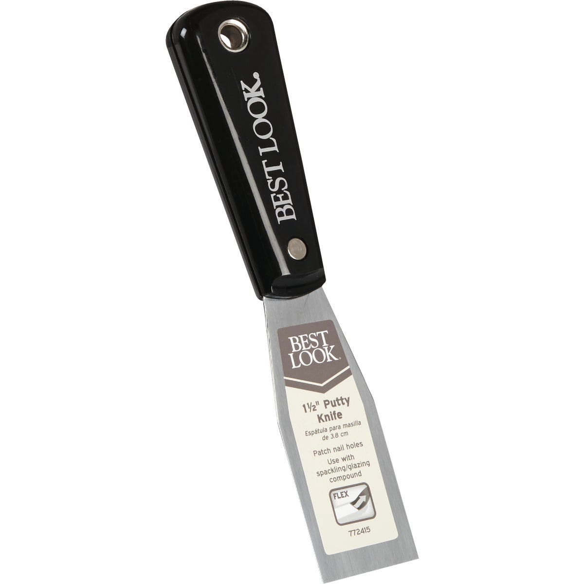 1-1/2 Inch Flex Putty Knife With Solvent Resistant Blade And Plastic Handle