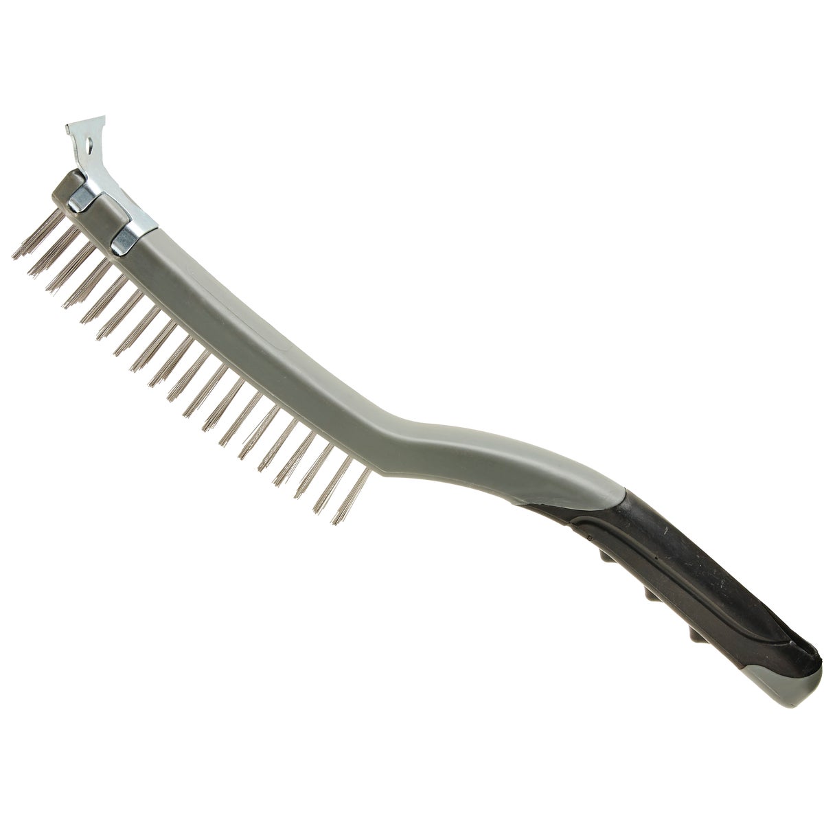 5-1/4" X 1/2" Stiff Stainless Steel Wire Brush With Scraper