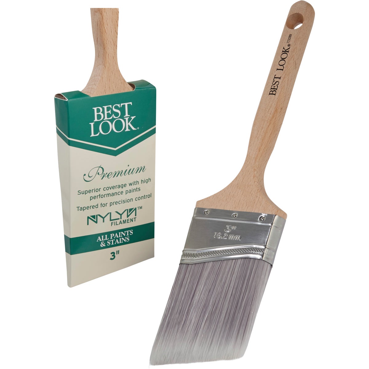 3 Inch Angle Nylyn Paint Brush With Beechwood Handle And Stainless Steel Ferrule