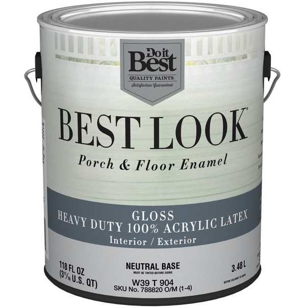 Best Look 1 Gallon Neutral Base Heavy-duty Acrylic Latex Gloss Floor Enamel