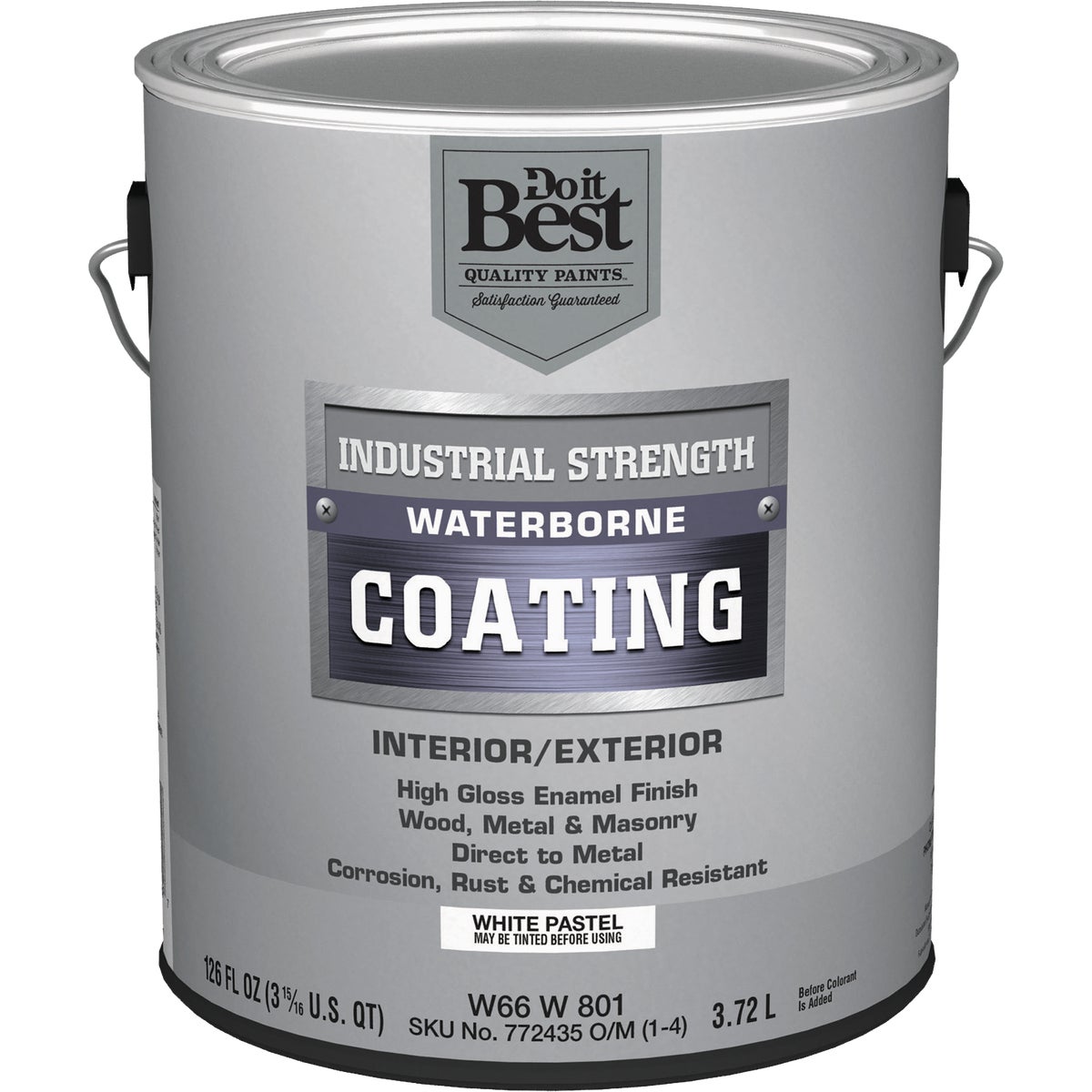 Waterborne Industrial Enamel, White Pastel Base, 1 Gallon High Gloss