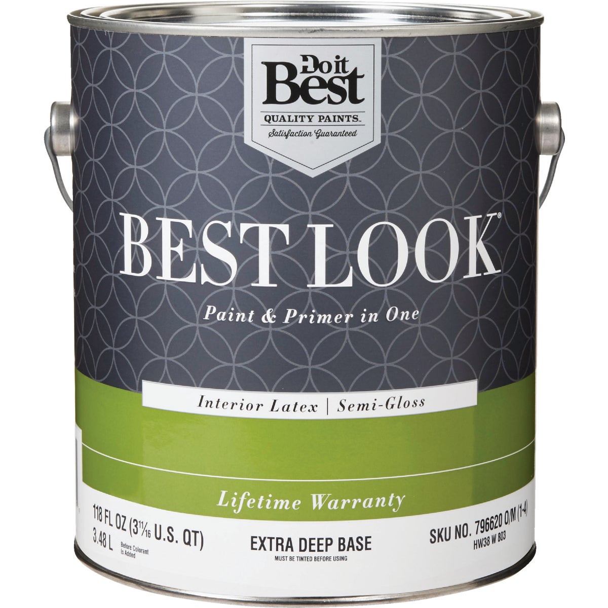 Best Look Latex Premium Paint & Primer In One Semi-gloss Interior Wall Paint, Extra Deep Base, 1 Gallon