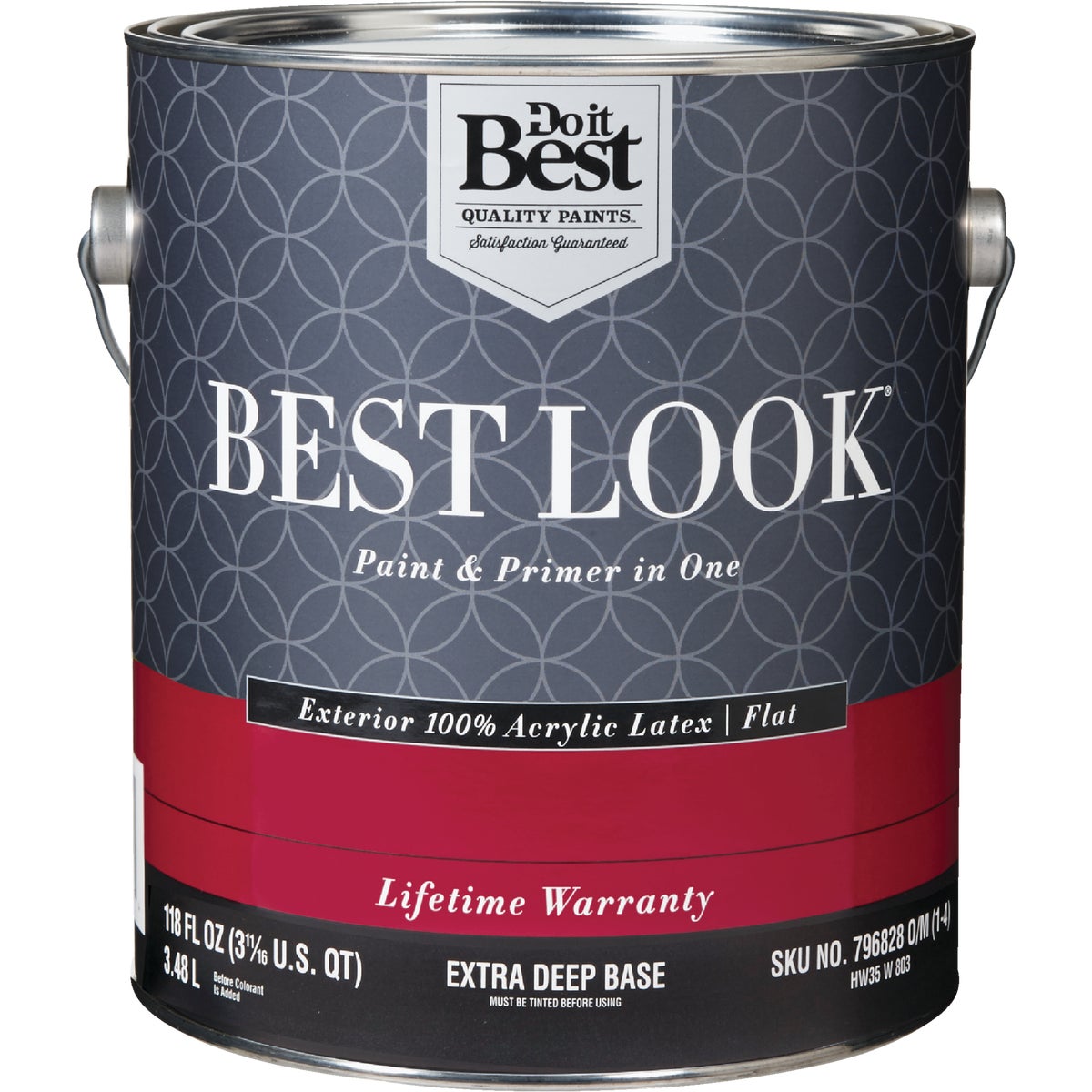 Best Look 100% Acrylic Latex Flat Exterior Paint & Primer, Extra Deep Base, 1 Gallon