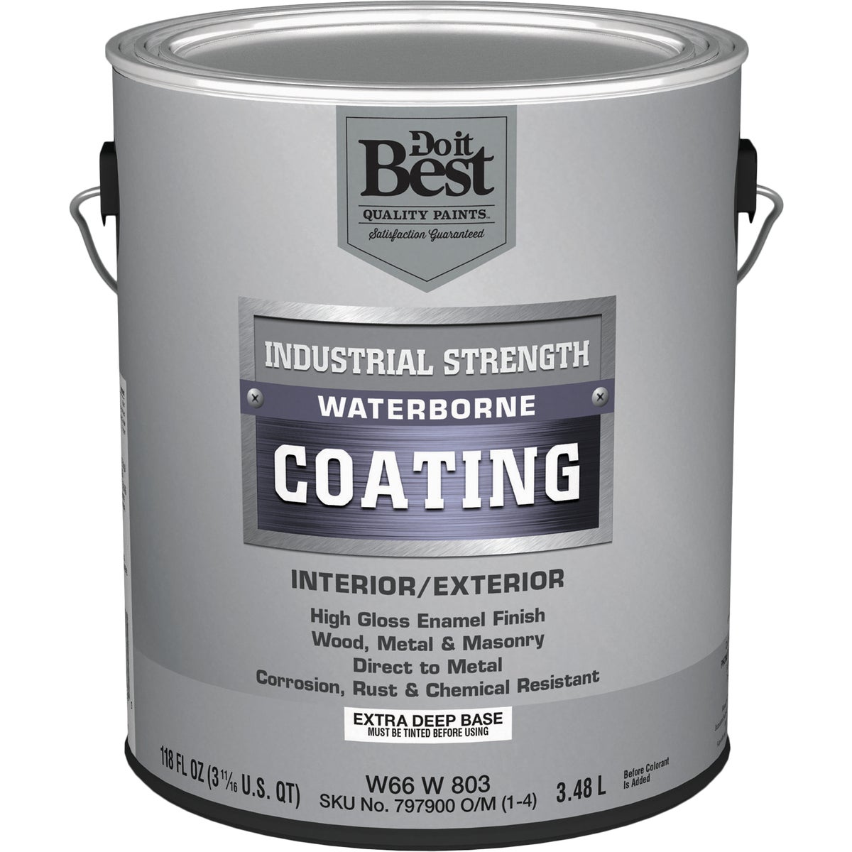 Extra Deep Base Waterborne Industrial Enamel, 1 Gallon High Gloss