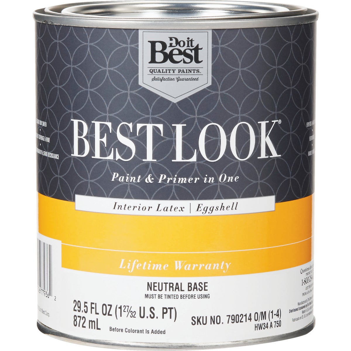 Best Look Latex Premium Paint & Primer In One Eggshell Interior Wall Paint, Neutral Base, 1 Quart