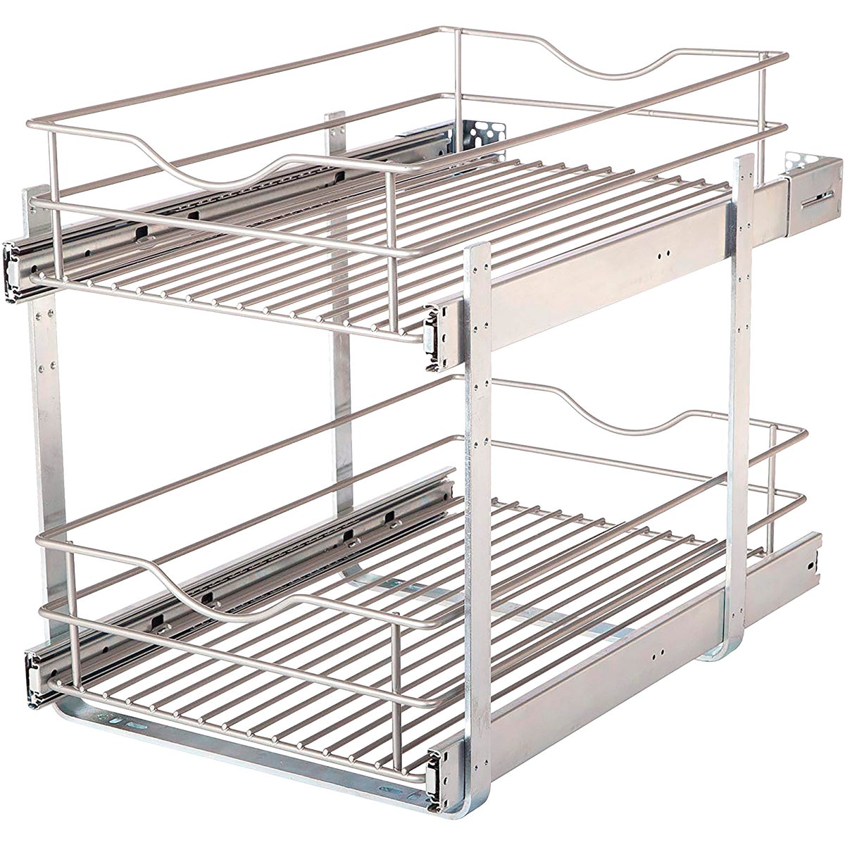 14 In. Double Tier Slide Out Multi-use Basket Organizer