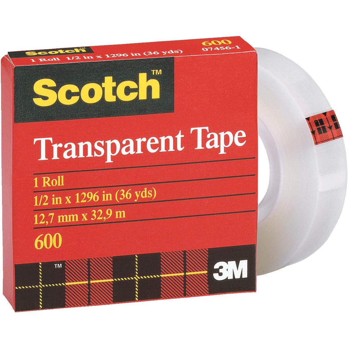 Transparent Tape Refill, 1/2 In. X 1296 In., Fits Standard Dispensers