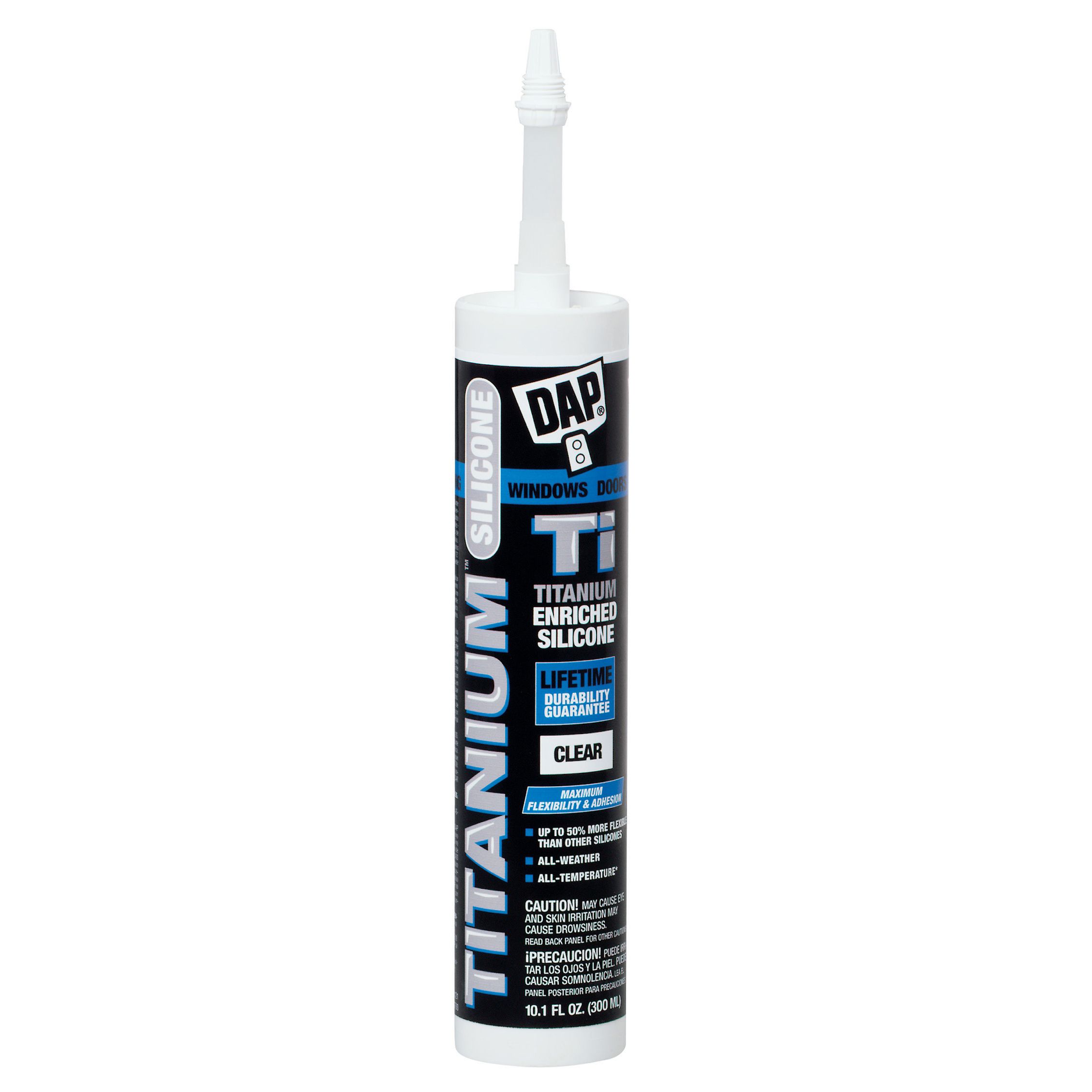 DAP Silicone Max 10.1 Oz. Clear Premium All Purpose
100% Silicone Sealant
