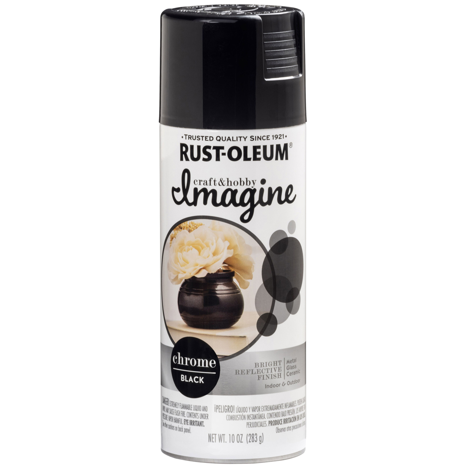 Imagine Smooth Chrome Black Spray Paint 10 Ounce - Reflective Finish