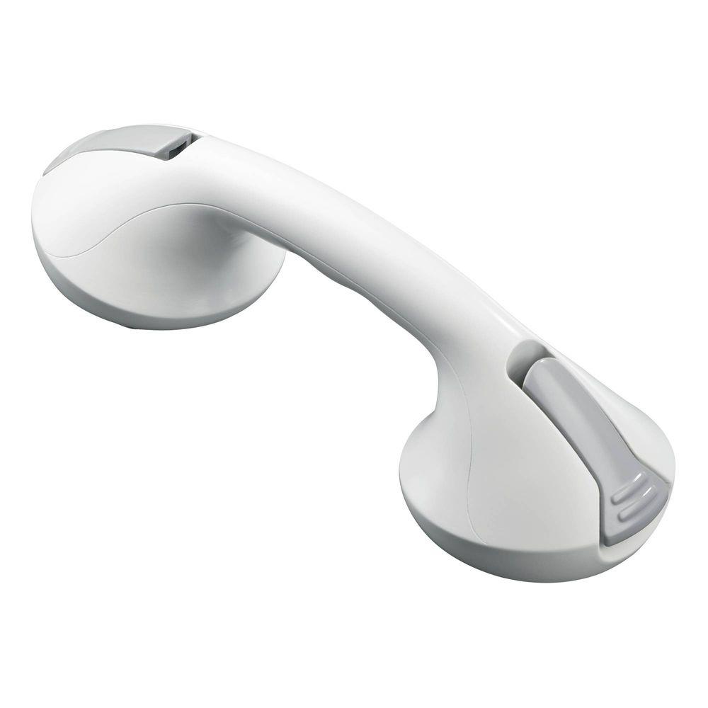 12 In. Suction Cup Grab Bar For Bathroom Safety, White Finish