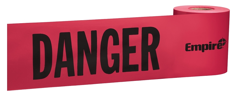 3 Inch Wide X 200 Feet Long Danger Caution Tape - High Visibility Red