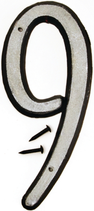 4 Inch Reflective White Plastic House Number Nine For Address Signage