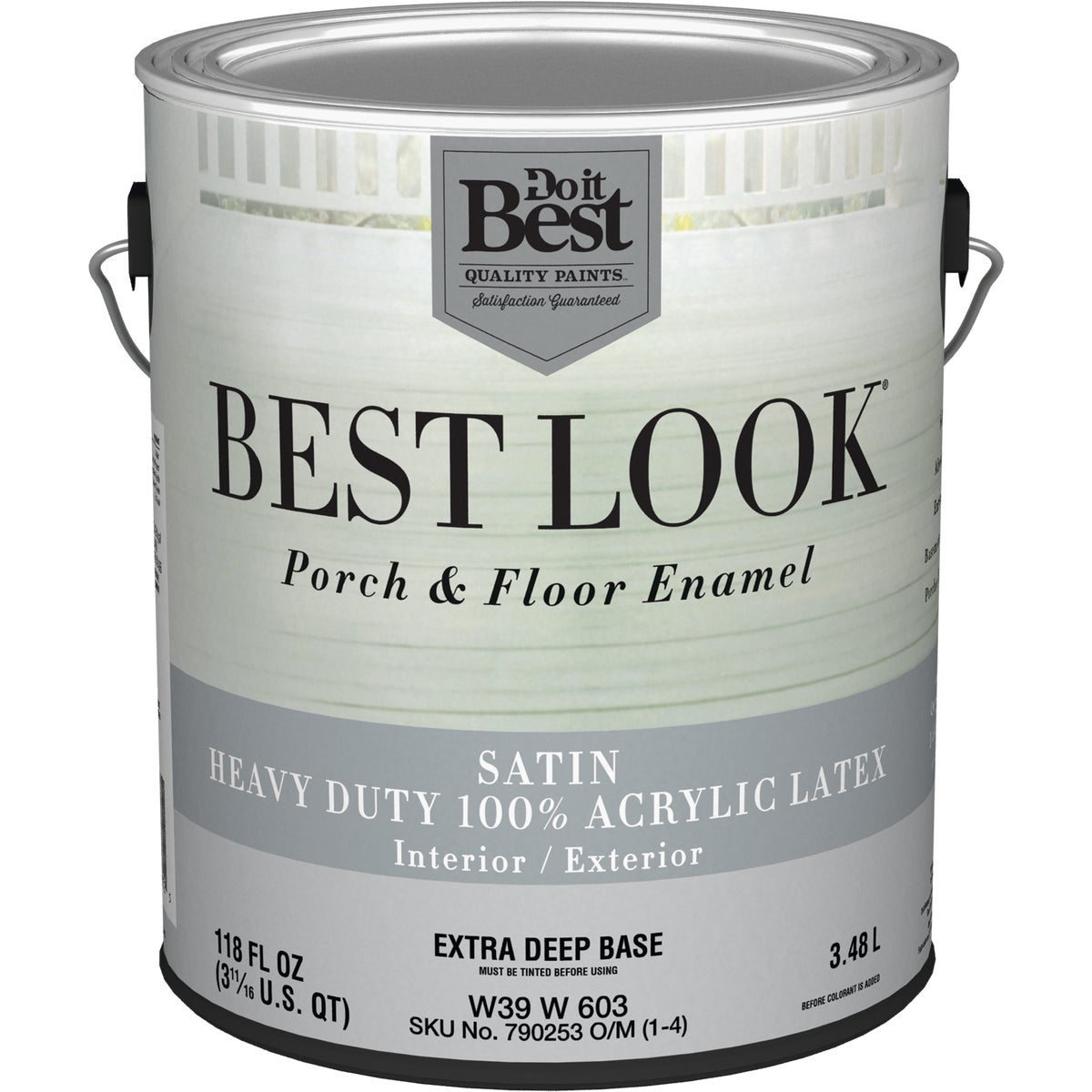 Best Look 1 Gallon Extra Deep Base Heavy-duty Acrylic Latex Satin Porch & Floor Enamel