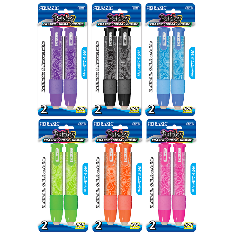 Assorted - Pencil Eraser Sticks - 2/pk