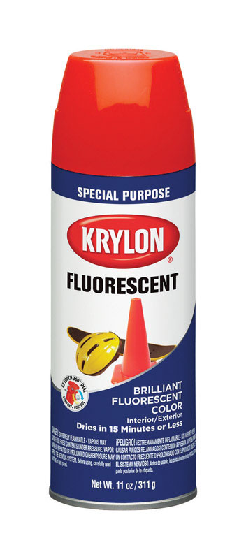 11 Ounce Fluorescent Spray Paint In Red-orange For Maximum Visibility