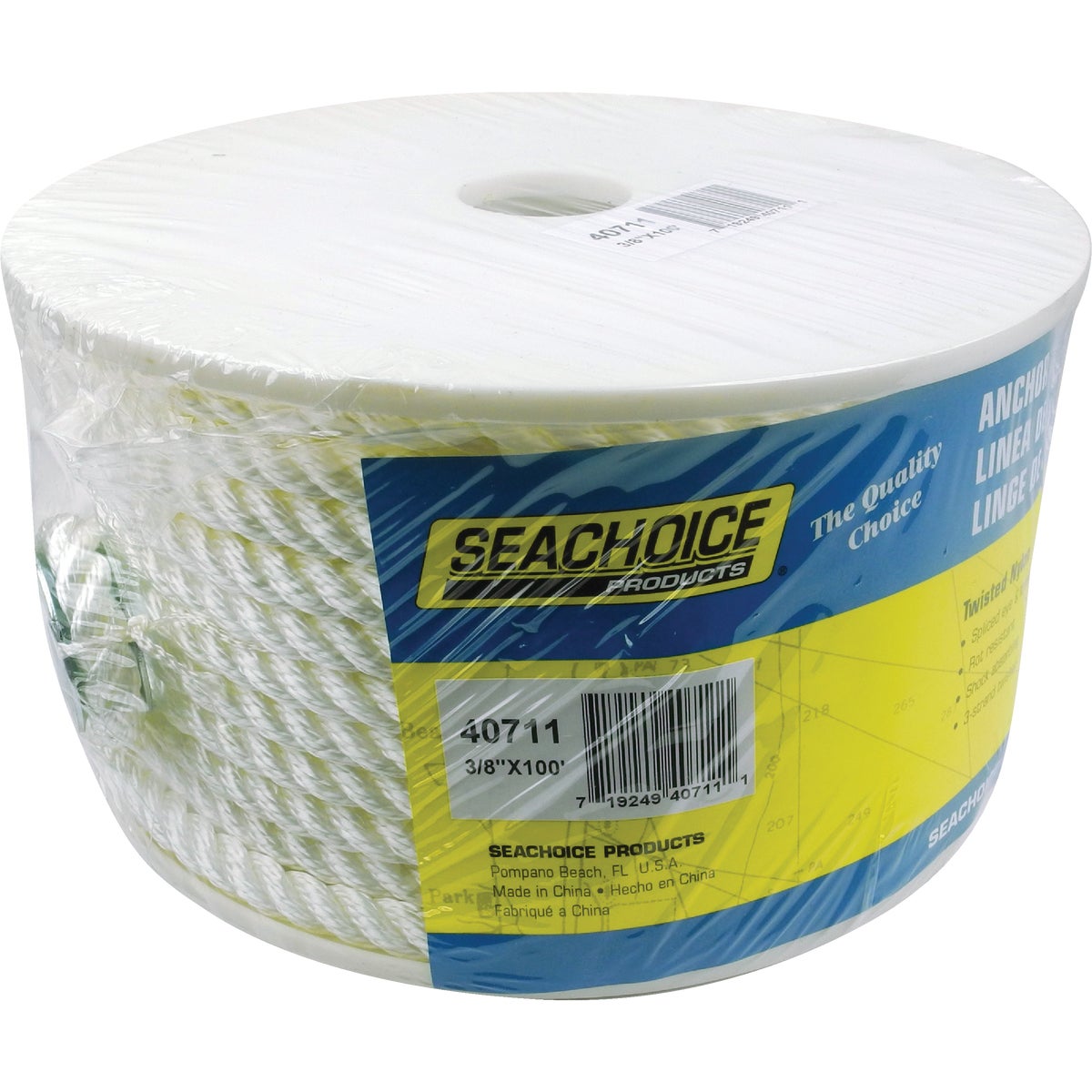 3/8 In. X 100 Ft. 3-strand Twisted Nylon Anchor Line - Durable And Strong