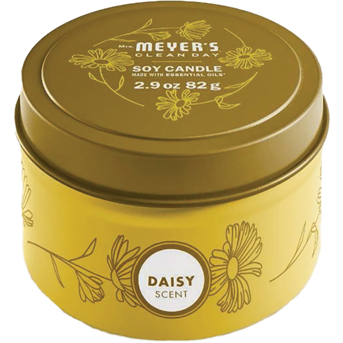 Clean Day 2.9 Oz. Daisy Small Tin Soy Candle - Long Burning & Refreshing