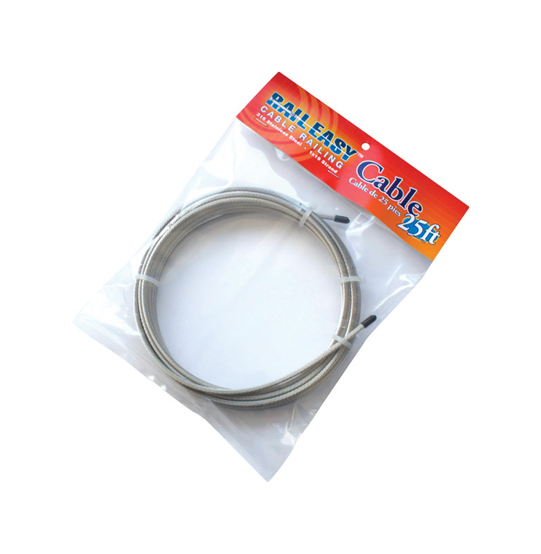 Atlantis Raileasy 25 Ft. Stainless Steel Cable Railing System - 19-strand, 5/32 In. Diameter