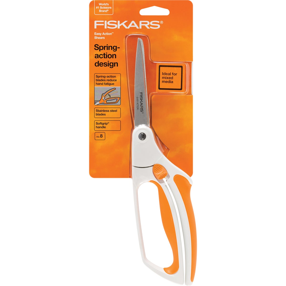 8 In. Multipurpose Stainless Steel Scissors With Ergonomic Handle