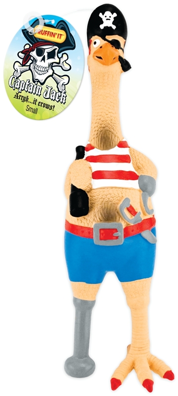 Captain Jack Squeaky 9.5" Chicken Dog Toy - Durable Latex