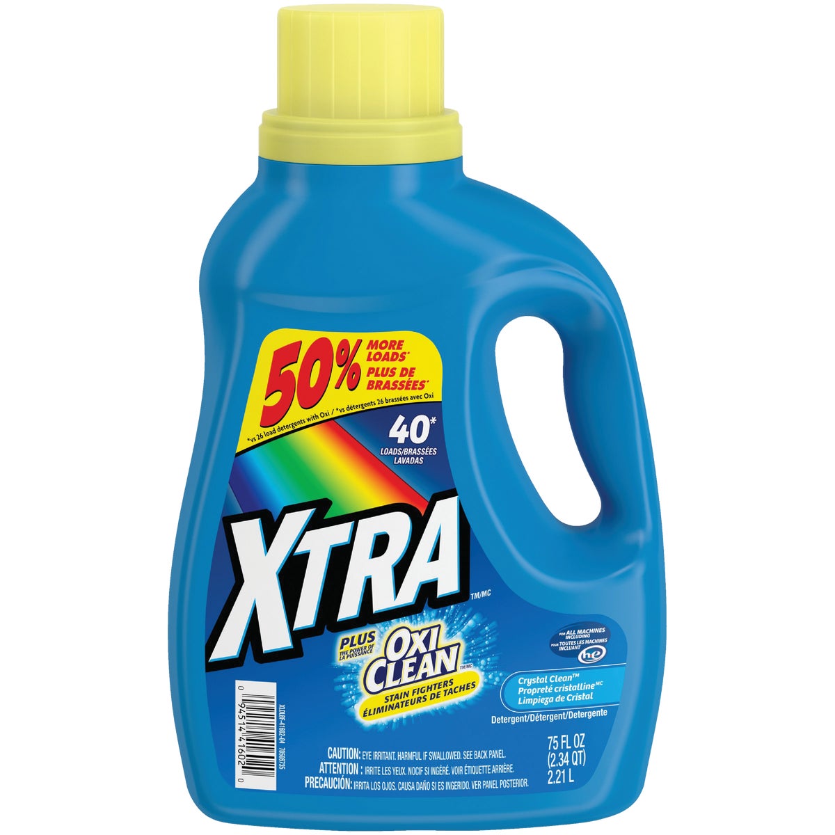 56 Oz. Plus Oxi Liquid Laundry Detergent - High Efficiency, Crystal Clean Fragrance