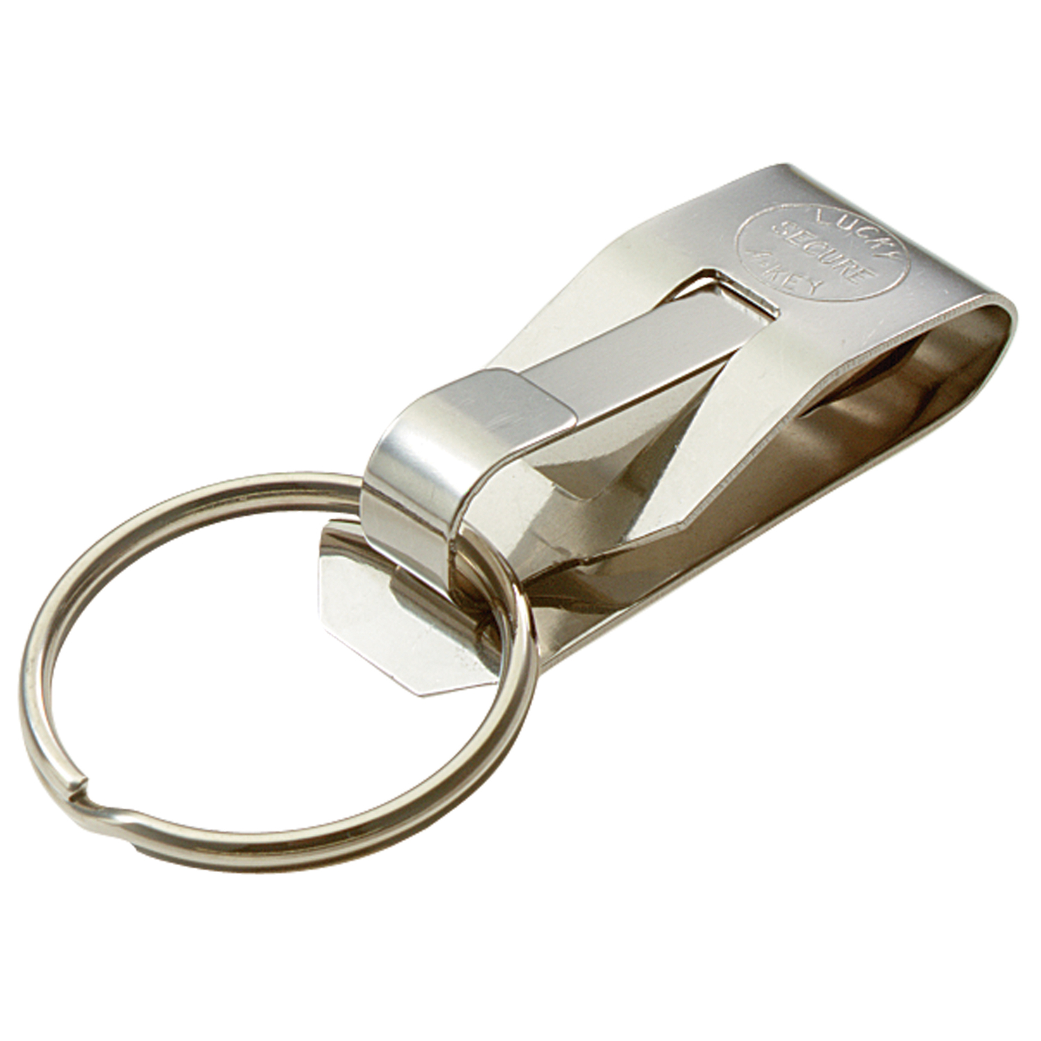 Steel 1-1/8 In. Belt Hook Key Ring With Double-locking Release Lever