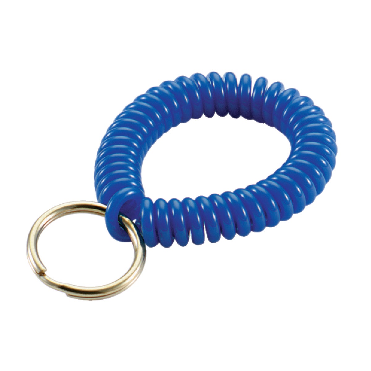 Tempered Steel 7/8 Inch Ring Wrist Coil Key Chain - Assorted Colors