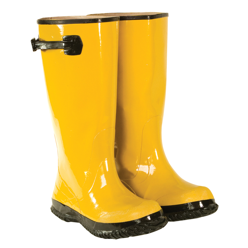 15 In. Rubber Slush Overboot, Men's Shoe Size 13, Yellow