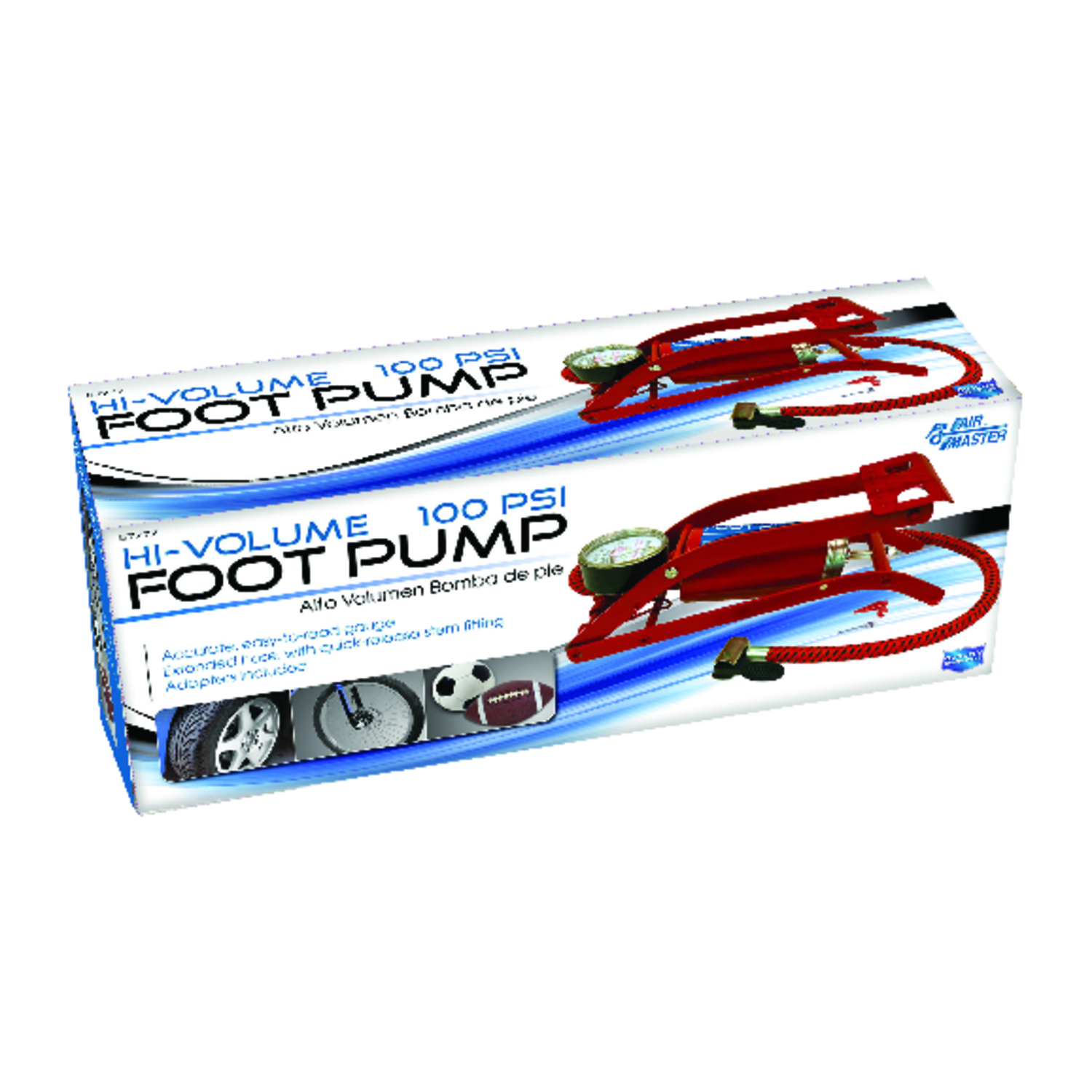100 Psi Steel Frame Compact Foot Pump For Bicycles And Inflatables