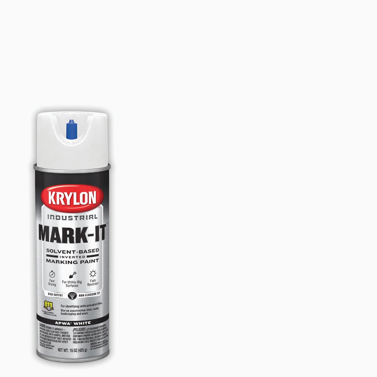 730008 Industrial Solvent-based Apwa White Inverted Marking Paint 15 Oz.