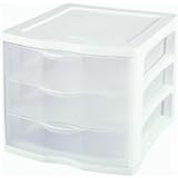 Sterilite ClearView 10 In. x 10 In. x 13.5 In. White 3-Drawer Storage Unit