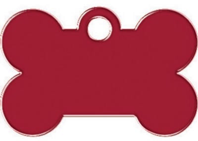 Kaba TAG-BONE-3S 0.75 x 0.03 in. Red Bone Shape Pet Tag - Small Pack Of 10