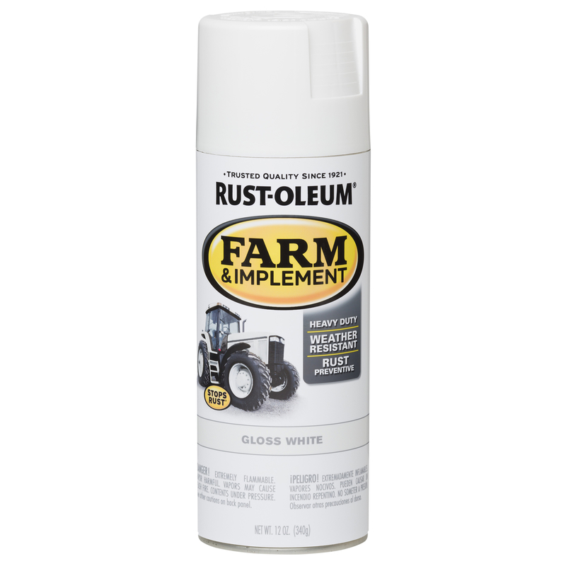 12 Oz. Gloss White Farm & Implement Spray Paint - Durable & Versatile