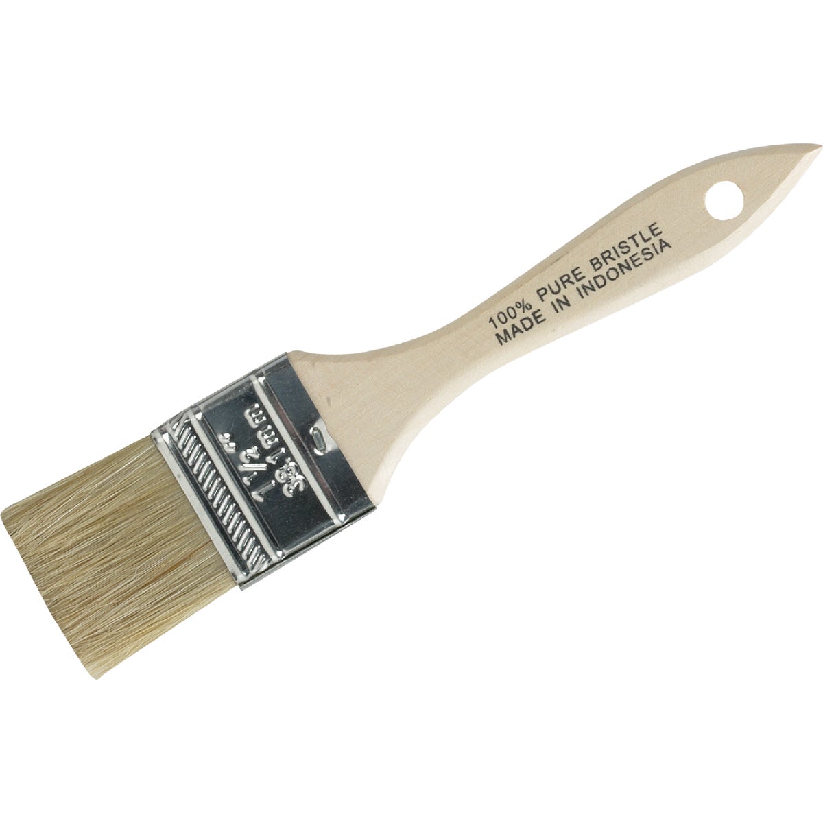 1-1/2 Inch Flat Chip Natural Bristle Paint Brush With Wood Handle And Tin-plated Ferrule