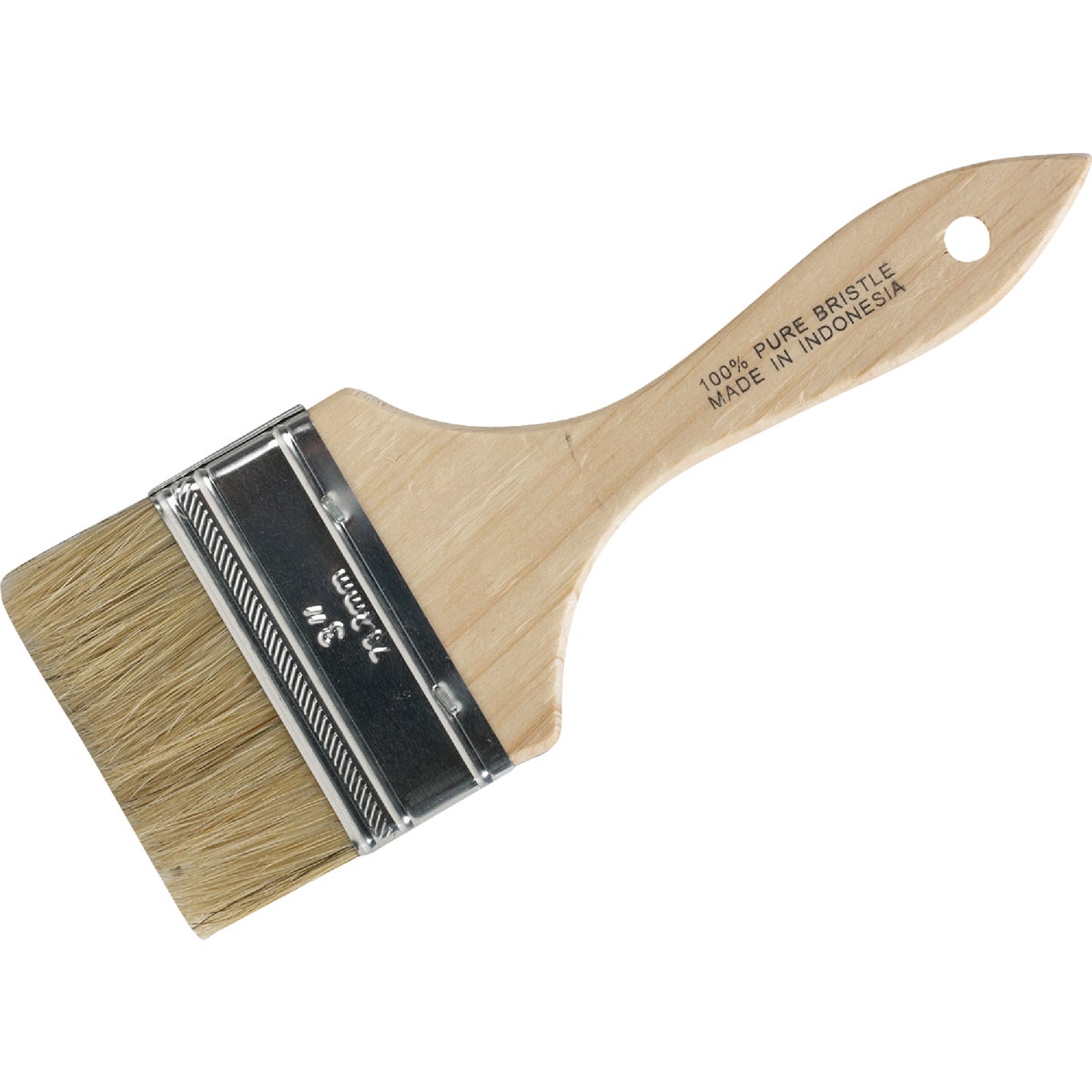 3 Inch Flat Chip Wall Natural Bristle Paint Brush With Wood Handle And Tin-plated Ferrule