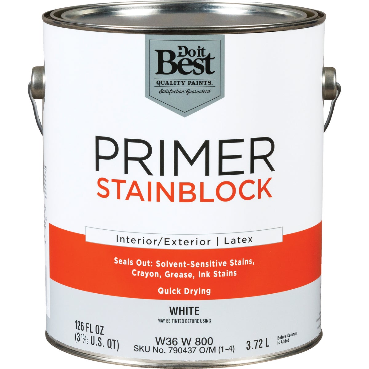 Latex Interior/exterior Stain Blocking Primer, White, 1 Gallon