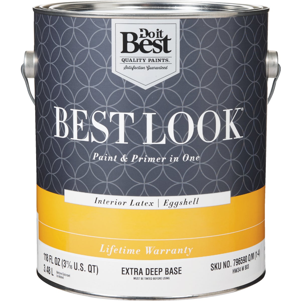 Best Look Latex Premium Paint & Primer In One Eggshell Interior Wall Paint, Extra Deep Base, 1 Gallon