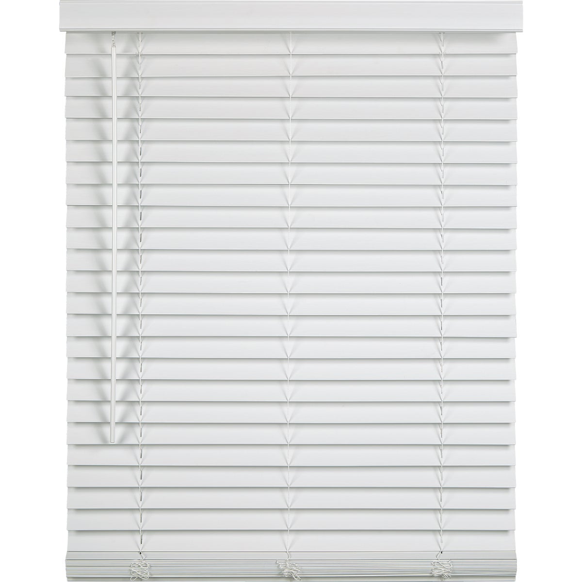 34 In. X 64 In. White Faux Wood Cordless Blind - Model 603293