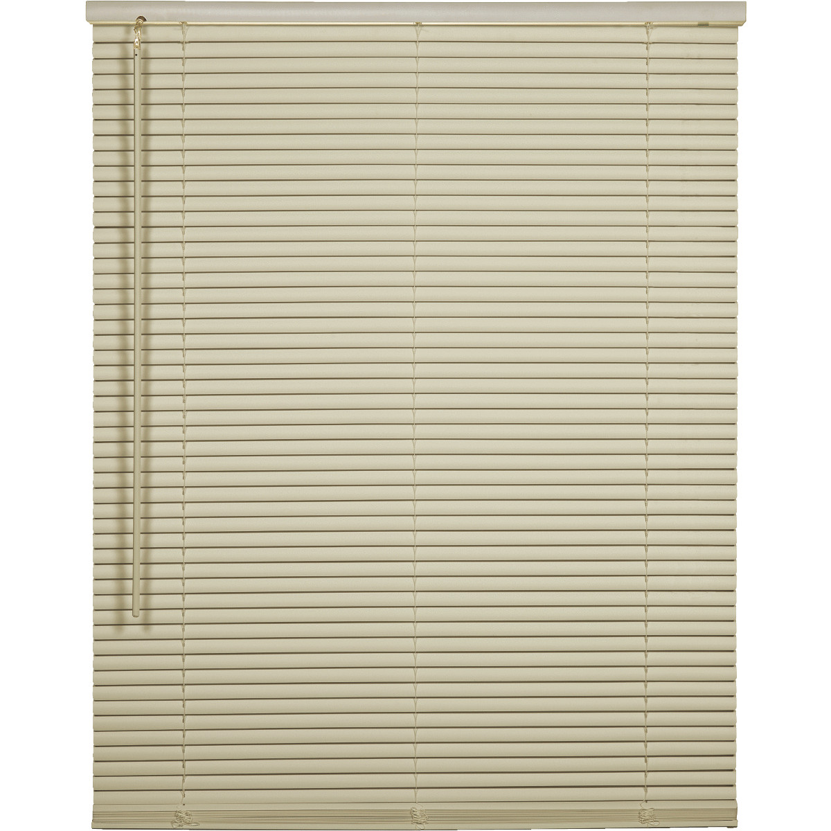 36 In. X 64 In. X 1 In. Ivory Vinyl Light Filtering Cordless Mini Blind